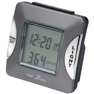  Grey Dial Multi Function LCD Digital Display Square Travel Alarm Clock