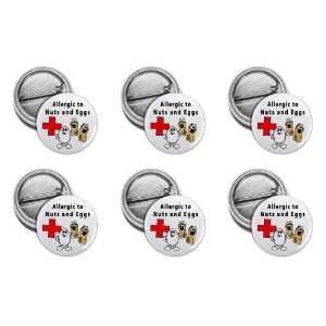  Allergies to NUTS and EGGS Medical Alert 6 Pack of 1 inch 