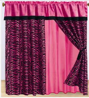   Animal Print Flocking Window Curtain Set Bed in a Bag Bedding *  