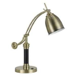  Antique Brass Finish Curved Arm Adjustable Desk Lamp: Home 