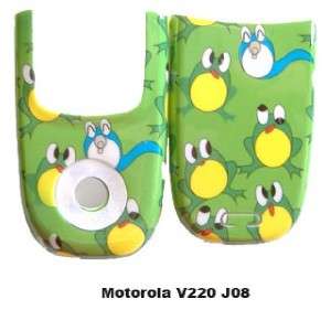 Motorola V220 cell phone Faceplate Green W Frogs cover case New FREE 