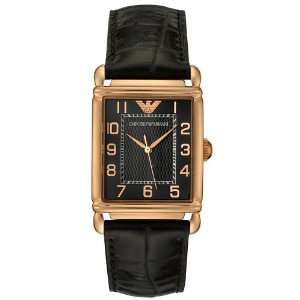   Armani Mens AR0453 Black Leather Watch Emporio Armani Watches