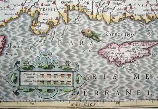 1619 Hondius Map TURKEY Natoliae Asia Minor DECORATIVE  