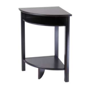 New Liso Wooden Corner Table w/Cube Storage   Espresso  