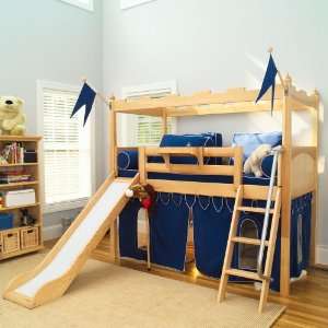  Maxtrix Twin Low Loft Bed w. Angle Ladder Slide Castle 