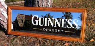 GUINNESS BEER RETRO STYLE BAR MIRROR SIGN NEW Brown Frame guiness 