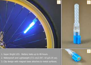 New Bright Bike Bicycle Wheel Spoke LED Light   Blue S  