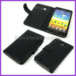 Black Book Agenda Type Leather Case Samsung Galaxy Note GT N7000 with 