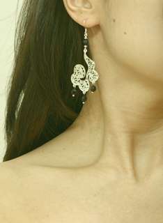 Swarovski Black Crystal Chandelier Earrings  