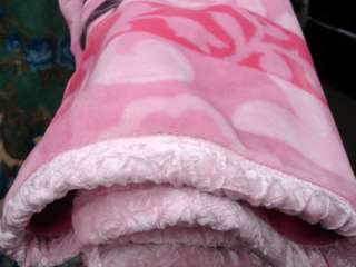 Flowers Pink Back Side Double Sided Blanket Queen Size Koyo Brand New 