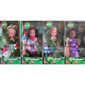  Barbie Kelly Christmas Holiday Doll Tree Ornament   Set of 
