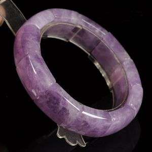 w3125 20x15x7mm Purple jade beaded stretchable bracelet 8  