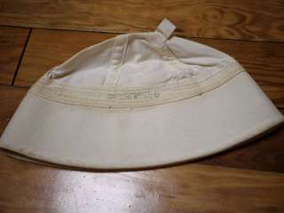   US Navy Sailor White Cracker Jack Bucket Cap Hat Uniform Named  