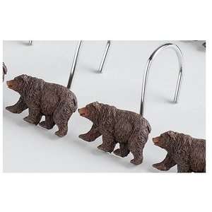   Alpine Retreat Bear Shower Curtain Hooks   Bear Decor