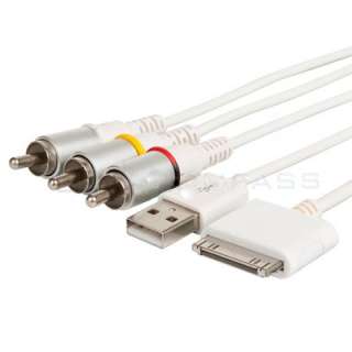 AV USB TV OUT Composite Cable iPhone 3GS 4G iPad iPod  