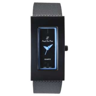 Womens Paul Du Pree Black Strap Watch With Black/Blue Dial.Opens in a 