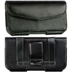   Leather Case Pouch Velcro Closure Black For LG Expo 