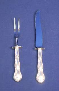 Gorham Sterling Silver RONDO Carving Fork + Knife Set No Monogram 