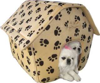 Beige Collapsible Indoor Dog Cat Bed House Furniture  