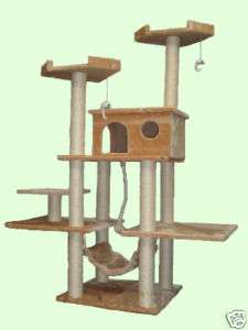 72 Cat Tree House Condo Scratcher Furniture F2041Beige  