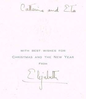 Queen Elizabeth II Signed Christmas card  