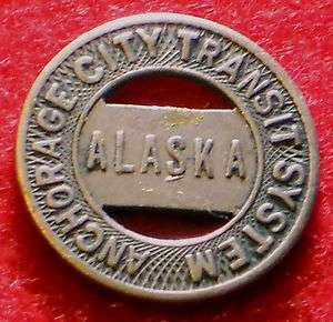 Anchorage City Alaska Transit Token Good for One Fare  