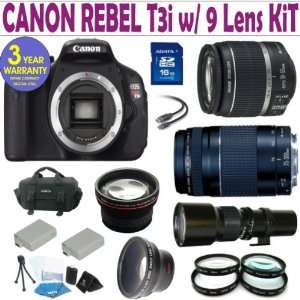 com Canon Rebel T3i (EOS 600D/KISS X5) 9 Lens Deluxe Kit with EF S 18 