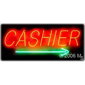 Neon Sign   Cashier   Large 13 x 32 Grocery & Gourmet Food