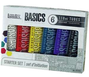 New Liquitex BASICS 6 Color Acrylic Set 4oz Paint Art  