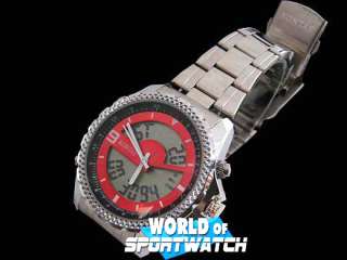 Kontas Red Dual Time Stop Style Quartz Sport Watch New  