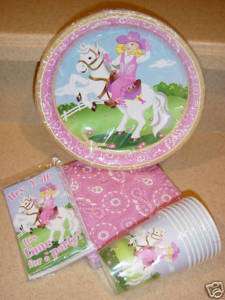 PINK COWGIRL PARTY INVITATIONS (LOT OF 8 W/ ENVELOPES)  
