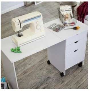 Small Home Folding Craft Sewing Machine Table Cabinet Mobile Desk 
