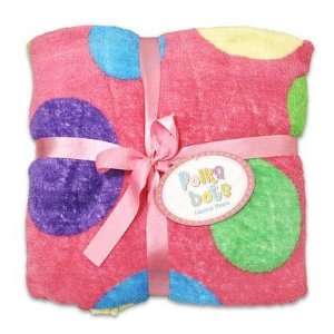 Pink Polka Dots Plush Throw Girls Bedding Decor Blanket  