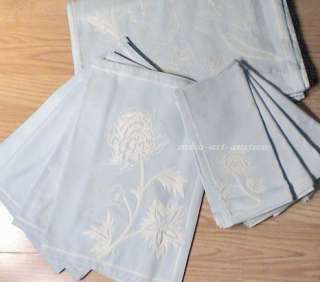   BLUE RUNNER NAPKIN PLACEMAT TABLE SET 9 PC NAPOLEAON SKY LINEN  