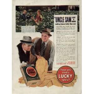   flowering tobacco plant.  1940 Lucky Strike Cigarettes Ad, A2847A