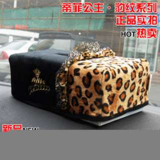 Auto Car Dashboard Tissue Box Cover Holder Leopard 2233  