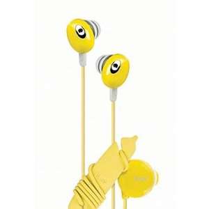   Bean In ear Stereo Earphone with Volume Control   Yellow Electronics