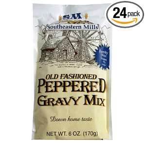 Southeastern Mills Gravy Mix, Peppered, 6 Ounce Packages (Pack of 24 