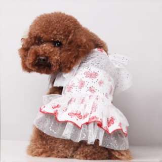   Pet Dog Clothes Formal Butterfly Wedding Dress Puppy Apparel Costume