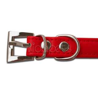 11 Red Leather Rhinestone Heart Dog Collar Small  