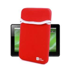   Red Shock & Water Resistant Sleeve For Creative ZiiO 7 By Duragadget