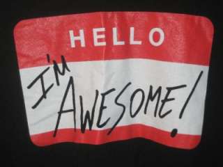WWE WWF Wrestling The Miz Hello Im Awesome Nametag Logo Mens Shirt 