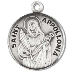  St. Apollonia   Sterling Silver Medal (18 Chain 