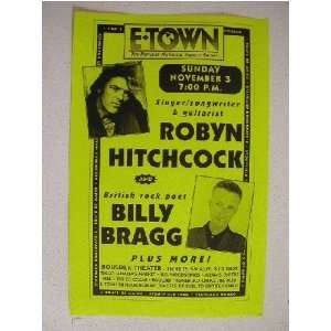  Robyn Hitchcock Billy Bragg Handbill Poster Robin 