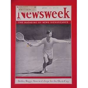 Bobby Riggs Davis Cup Tennis July 17 1939 Professionally Matted 