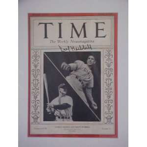 Carl Hubbell Autographed October 5 1936 Time Magazine Professionally 