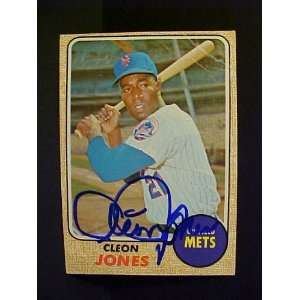 Cleon Jones New York Mets #254 1968 Topps Signed Autographed Baseball 
