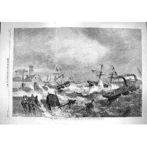  1861 GALE STORM SHIP WRECK KINGSTOWN BAY DUBLIN IRELAND 
