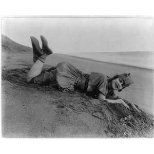   lying on beach,publicity shot,Mack Sennett Production