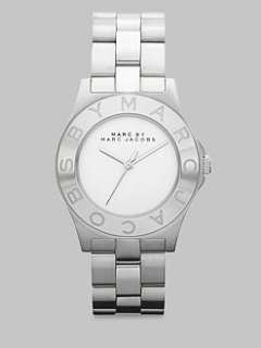 Marc by Marc Jacobs   Brushed Stainless Steel Logo Watch/Silvertone